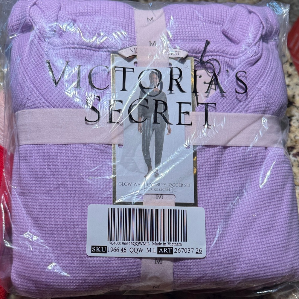 Victoria's Secret Lavender Waffle Knit Jogger Set NWT